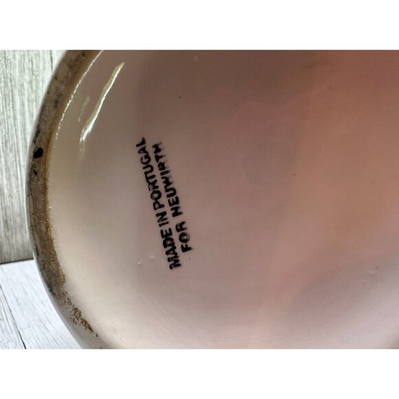 Vintage Neuwirth Pitcher Jug Porcelain Embossed Strawberry 6.5" Tall Portugal - Picture 7 of 7